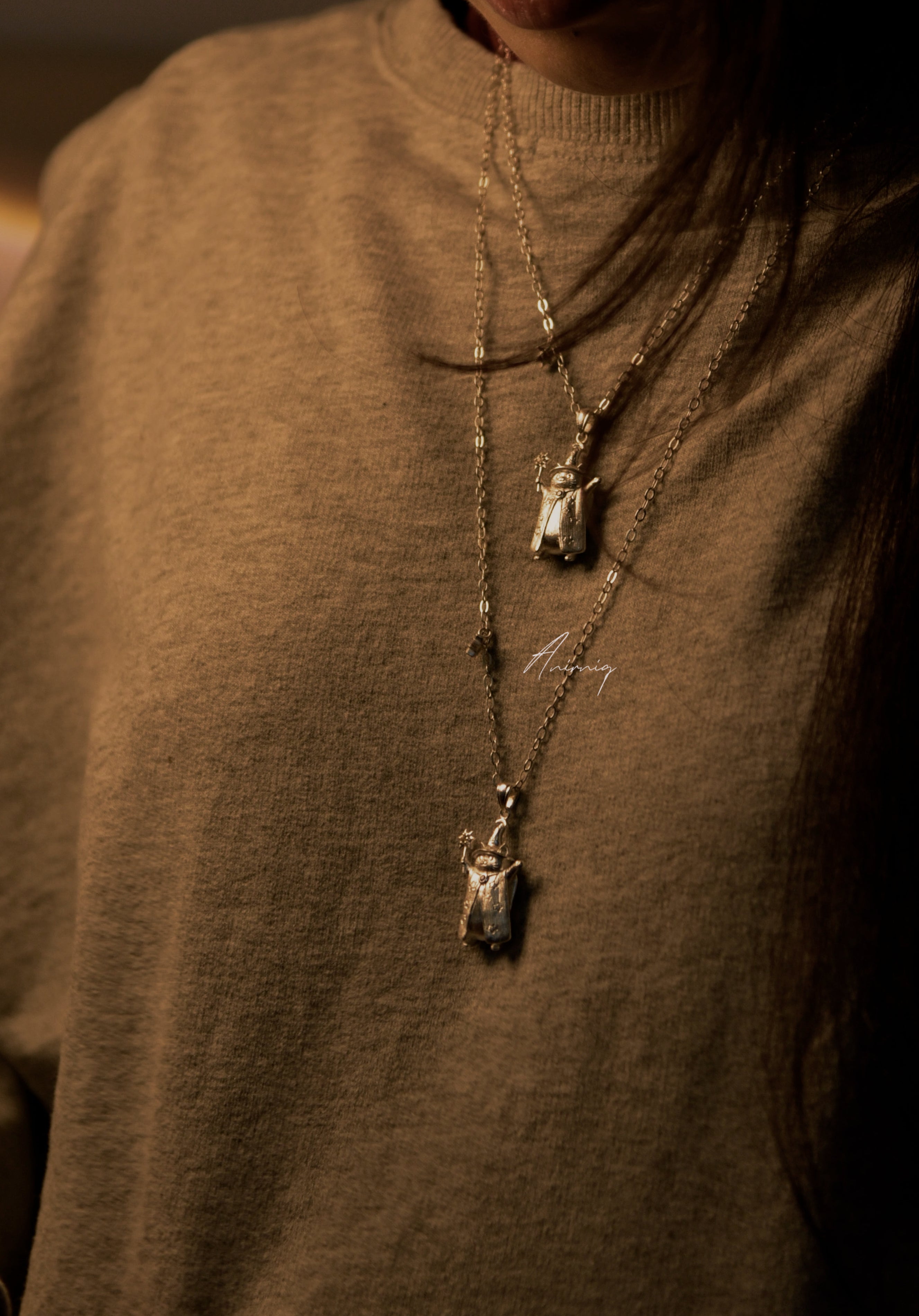 Little Wizard Cat Necklace – Vintage Magic Pendant