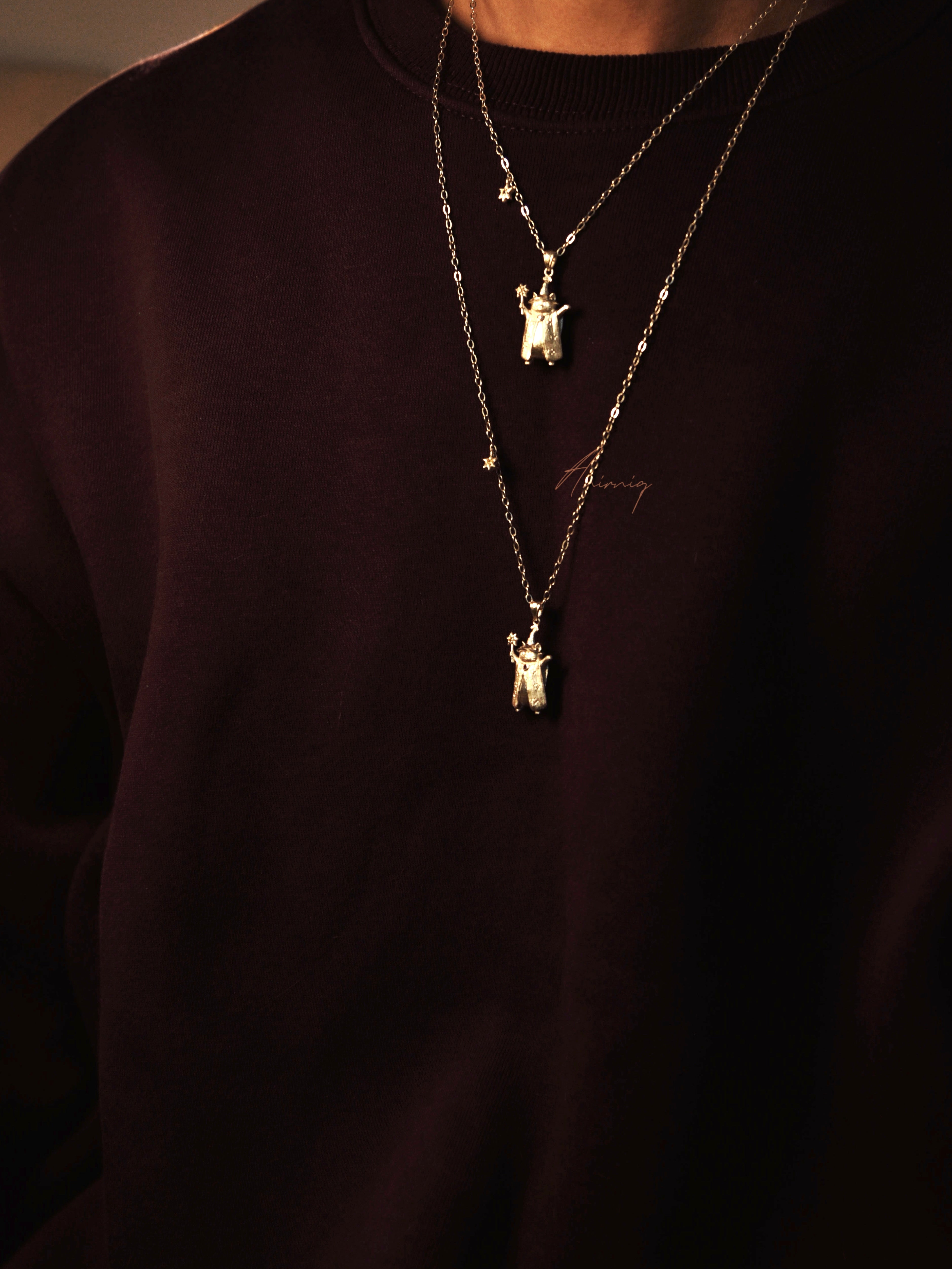 Little Wizard Cat Necklace – Vintage Magic Pendant